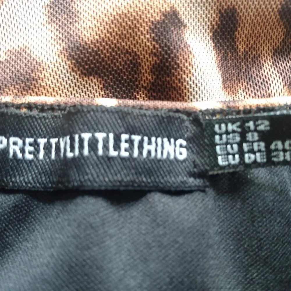 PrettyLittleThing Leopard Print Bodycon Mini Dress Size 8 - Picture 5 of 5